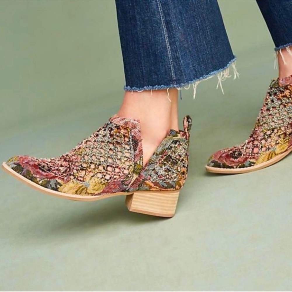 Jeffrey Campbell Taggart Booties Jacquard Ankle Booties Women's Size 7.5